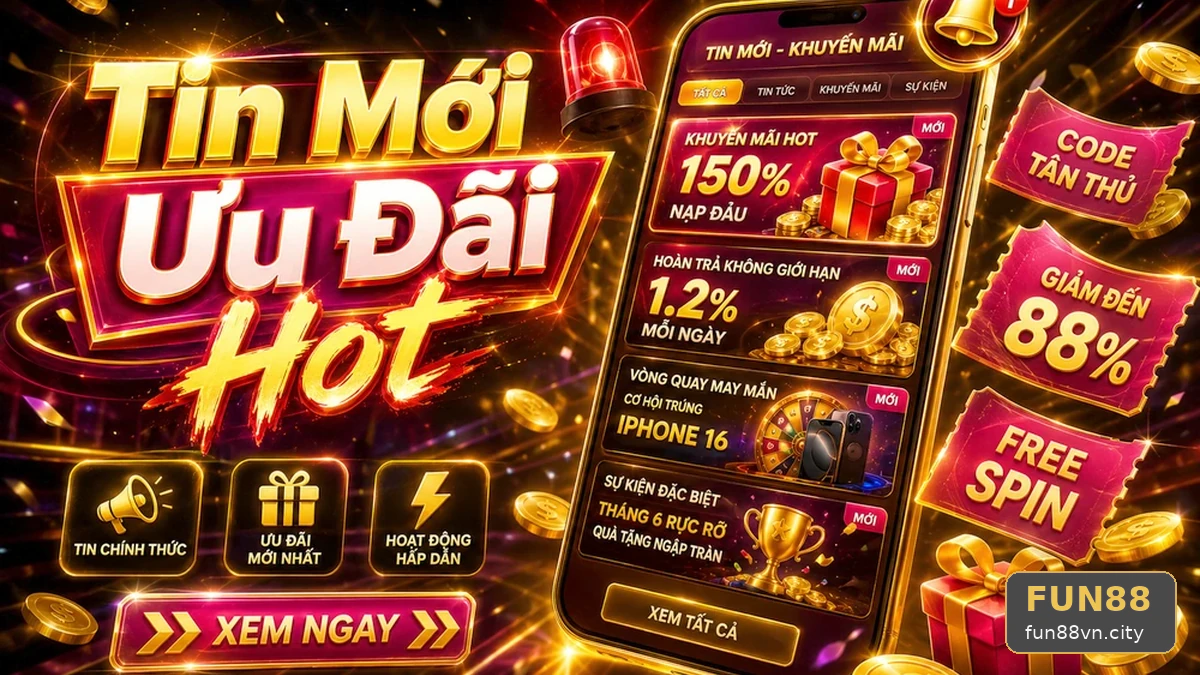 Khuyến Mãi FUN88 Tại fun88vn.city: Đọc Chi Tiết Giao Diện Tin Mới Và Ưu Đãi Trong Bối Cảnh Người Dùng Đô Thị – Nhắc Nhở Đọc Kỹ Điều Kiện Doanh Thu Trước Khi Nhận Ưu Đãi