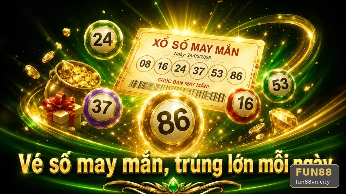 Góc phải bảng điện tử xổ số: Nơi hiển thị mã kỳ quay trên FUN88